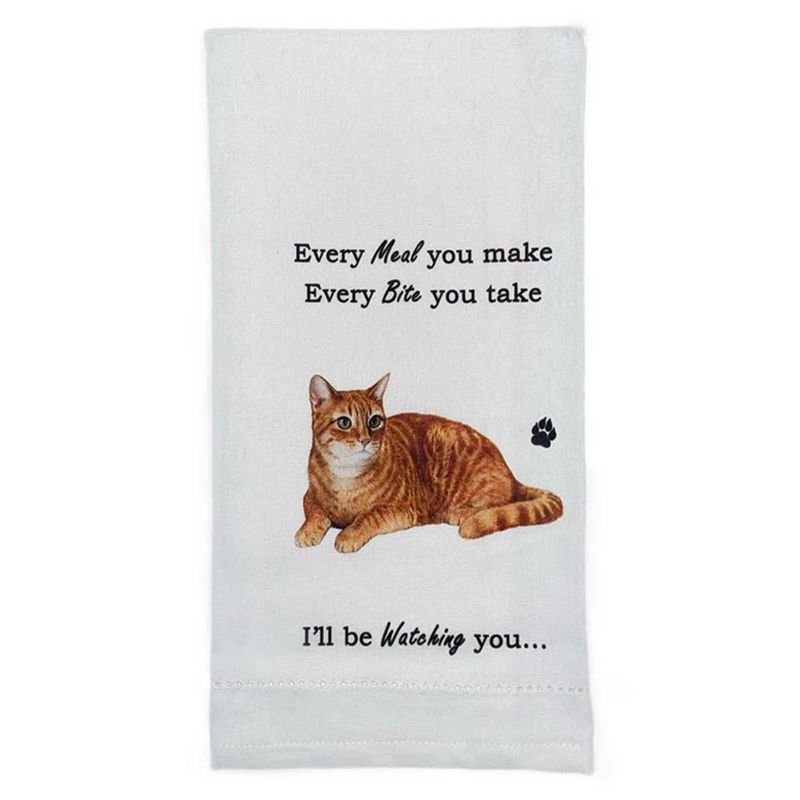 E & S Imports 26.0 Inch Tabby Orange Cat Kitchen Towel Dog Puppy Paw Kitchen Towel, 1 of 2