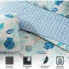 Collection Queen Coastal Quilt Set, Summer Beach 3 - Piece Reversible Bedspread with Shams. Lightweight Nautical Quilted Coverlet. Coral. - 4 of 4