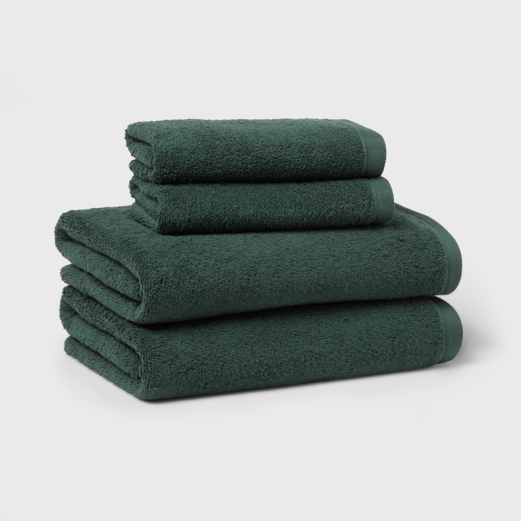 4pk Antimicrobial Assorted Bath and Hand Towel Set Dark Green - Room Essentials™
