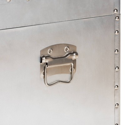 Serge Silver Metal Industrial 2-Drawer Accent Cabinet