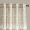 Boho Style Cotton Printed Chenille Detail Window Panel, Lightweight Cotton Light Filtering Valance for All Decor Styles - 3 of 4