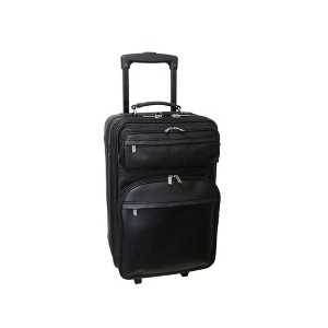 Amerileather Black Leather 22-Inch Expandable Pullman – Classic Rolling Upright Luggage Bag with Sleek Leather Finish and Travel-Ready Features - 1 of 4