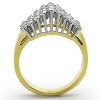 Slickblue Women's Fashion Ring, Two-Tone Gold Plated Stainless Steel with Clear CZ, Pave Detail, Size 5-10 - 3 of 4