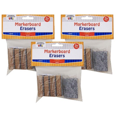 Learning Advantage Mini Markerboard Erasers, 5 Per Pack, 3 Packs