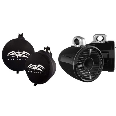 Wet Sounds REV-10-HD-XW-B Tower Speakers with Grille, Clamps & Covers