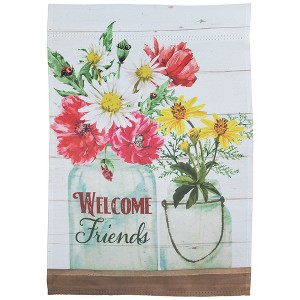 Northlight Welcome Friends Spring Bouquet Outdoor Garden Flag 12.5" x 18" - 1 of 4