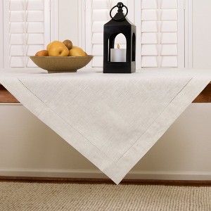 Solino Home Linen Classic Hemstitch Table Throw - 1 of 4