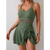 One Piece Swim Dresses for Women Tummy Control Bathing Suit Adjustable Straps Swimdress Swimsuits Swimwear Skirt - 4 of 4