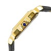 Peugeot Women's 14K Gold-Plated 32mm Tank Shape Black Leather Strap Watch - 3 of 4