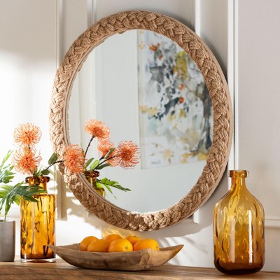 bali & pari Shara Coastal Braided Rope Accent Mirror