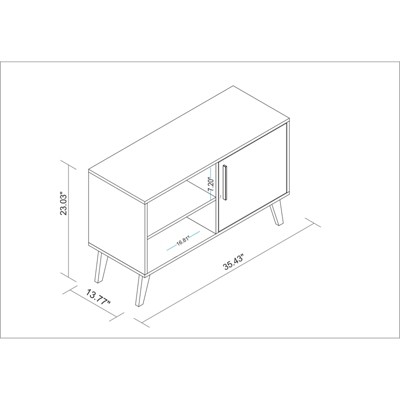 Amsterdam White Mid-Century Modern TV Stand with Cabinet