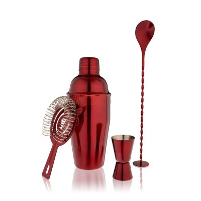 Kit Shaker Cocktail Boston 9 Pièces Inox - Avec Passoire Hawthorne, Jigger, Cuillère, Muddler Et Verseurs - Pour Bar à Domicile