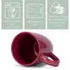 Elanze Designs Reactive Glaze 17 ounce Ceramic Curved Body Mugs Set of 4, Maraschino Red - 4 of 4