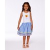 Deux par Deux Girl Bi-Material Cotton and Seersucker Dress White and Royal Blue - 4 of 4