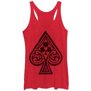 Women's Lost Gods Spade Club Heart Diamond Racerback Tank Top - 1 of 3