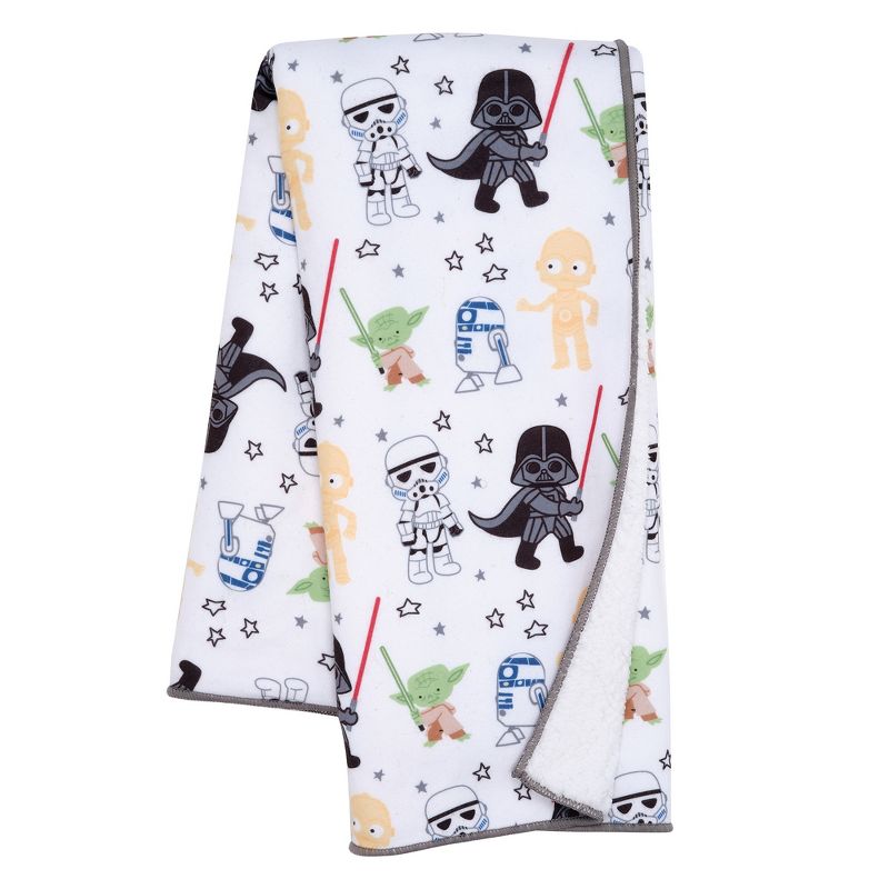 Lambs & Ivy Star Wars Classic Fleece Baby Blanket - Yoda/Darth Vader/R2-D2/C-3PO, 1 of 9