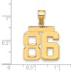 Black Bow Jewelry 14k Yellow Gold, Athletic Collection Medium Polished Number 86 Pendant - 3 of 4
