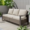 YARDSIGHT Outdoor 3-Seater Rattan Sofa with Olefin Cushions- Weather-Resistant Wicker Patio Couch with Wide Armrests & High Back Support - 2 of 4