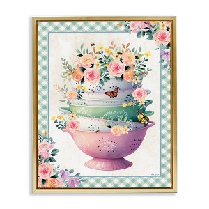 Stupell Industries Stacked Bowls Plaid Border, 21" x 17" - 1 of 4