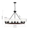 PAKOKULA Black Rustic Farmhouse Wagon Wheel Chandelier 9-light Fixture for Dining Room Kitchen Island - 4 of 4