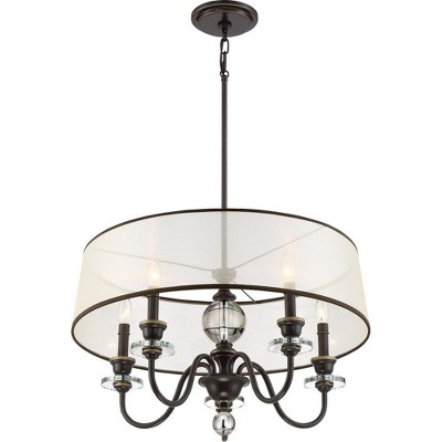 Palladian Bronze and Crystal 5-Light Candle Chandelier