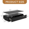 Modern Rectangular LED Lights Coffee Table with 2 drawers in 47.2"  - Leovsnove - 3 of 4