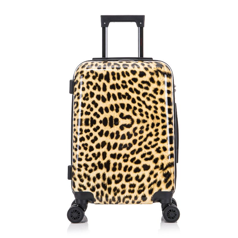 InUSA PRINTS Lightweight Hardside Carry On Spinner Suitcase - Cheetah, 3 of 17