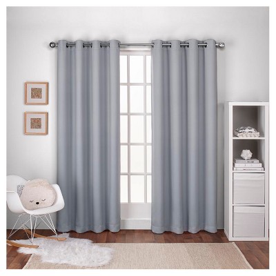 Woven Blackout Curtain Panel Set Gray (52"x108") - Exclusive Home