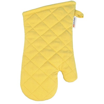 2pc Cotton Striped Oven Mitt And Pot Holder Set Yellow - Threshold