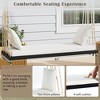 63" Acacia Wood Hanging Patio Swing Chair with Cushions & 10.8ft Hemp Ropes, Porch Swing Bench, 400 lbs Capacity - 4 of 4