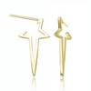 Stylish 14K Yellow Gold Plated Star Open Hoop Earrings with a Unique and Trendy Design for a Touch of Whimsy - 4 of 4