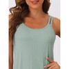 cheibear Women's Sleeveless Double Straps Knee Length Chemise Camisole Nightgowns - 4 of 4