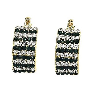RMZ GOLD NYC 18K Gold-Filled Emerald Crystal Pavé Earrings – High-Polish Finish - 1 of 3