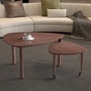 KTMBDW 2 Tier Modern Coffee Table, 360 Degree Rotatable Coffee Center Table with Wood Legs and Sintered Stone Tabletop, Cocktail Table for Living Room - 2 of 4