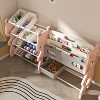 Hrinhom 56.7"W Kids Toy Storage Shelf,2 Tier Shelf+12 Toy Bins - 4 of 4