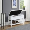 Syemin Ottomans and Benches Shoe Bench, Storage Bench, Entryway Bench, Shoe Shelf, Rustic Seating Bench with Storage, White, 35.43"*13.19"*18.11" - 2 of 4