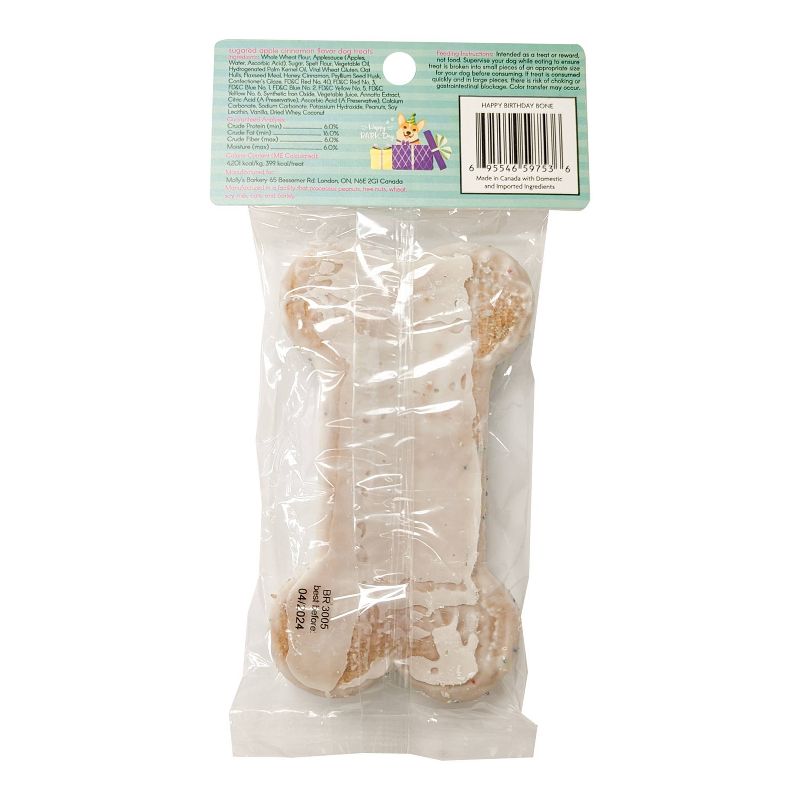 Molly&#39;s Barkery Birthday Dry Cookie with Apple and Cinnamon Flavor Dog Treats - 3.35oz, 4 of 12