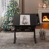 JVNOXKadjustable drawing drafting table desk with 2 drawers for home office and school with stool(black) - 4 of 4