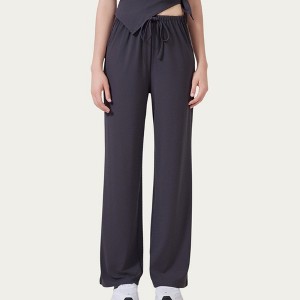 Anna-Kaci Active Women's High Waist Drawstring Wide Leg Sweatpants with Relaxed Fit - 1 of 4