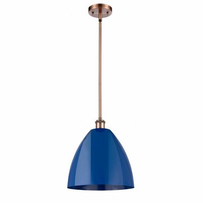 Plymouth Dome - 1 Light Stem Hung Pendant In Industrial Style-12.75 Inches Tall and 12 Inches Wide