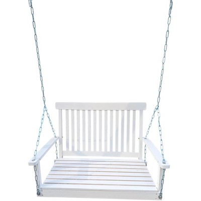 47.20"Front Porch Swing with Armrests,Wood Bench Swing with Hanging Chains
