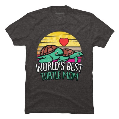Men's Design By Humans World's Best Turtle Mom Retro Stripes By animalshop T-Shirt
