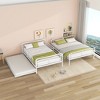 Okak Full XL Over Queen Metal Bunk Bed with Twin size Trundle Loft Bunk Bed with Ladder for Kids Teens, Easy Assemble, White - 3 of 4