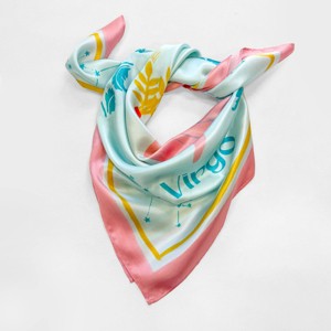Women's Zodiac Printed Square Silk Scarf 