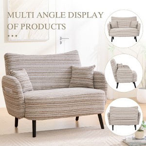 MOONMISS 47” Couch Small with Throw Pillow, Modern Loveseats with Storage Pockets, Mini Loveseat for Bedroom Small Space Living Room - 1 of 4