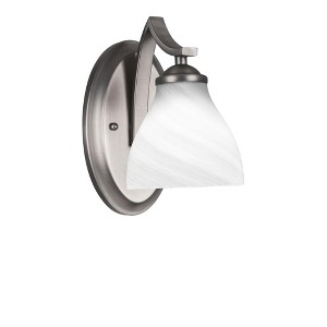 Toltec Lighting Zilo 1 - Light Sconce in  Graphite with 6.25" White Marble Shade - 1 of 1