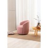 Ridstar Light Pink Teddy Fabric Swivel Accent Armchair Barrel Chair With Powder Coating Metal Ring - 3 of 4