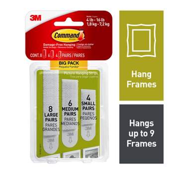  Command Poster Strips, Damage Free Hanging Poster Hangers, No  Tools Wall Hanging Strips for Posters, 60 White Command Adhesive Strips