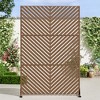 Lirago Brown 72 in. Galvanized Metal Outdoor Privacy Screens Garden Outdoor Fence - 3 of 4