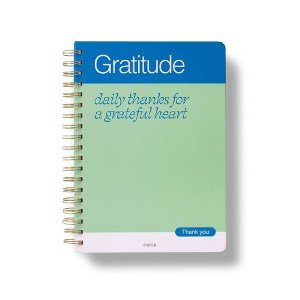 Papier 150pg Guided Notebook 9.84"x7.48" Gratitude Journal Blue Green - 1 of 4